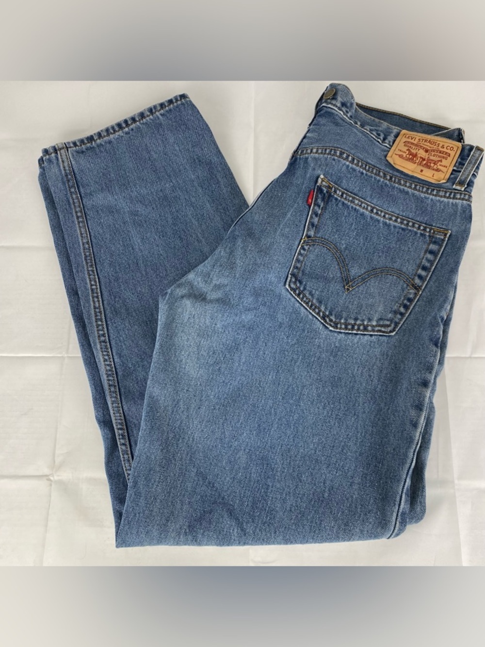 Levi’s 505 Regular Fit Jeans 36x36 Light Wash Denim w/ Suspender Buttons